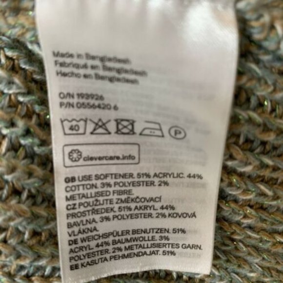 H&M Sweater Green Metallic thread - S - Picture 7 of 9